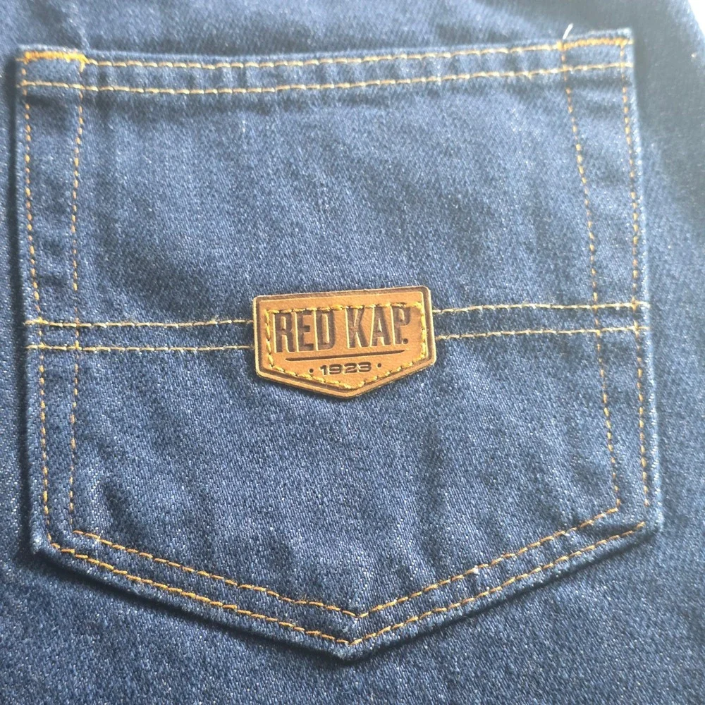 Red Kap Mens PD63PW4 Pre-Washed Denim Work Jeans Indigo Blue 12x30 Straight Leg